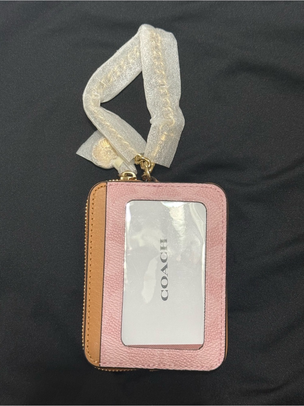 Coach Zip Card Wallet in signature Canvas with charm - Picture 2 of 3
